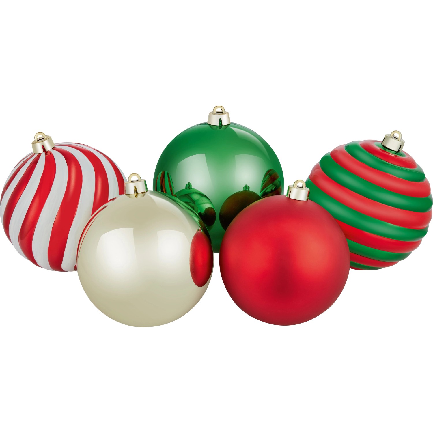 OBI Weihnachtskugel 15 cm Mehrfarbig Kunststoff Set