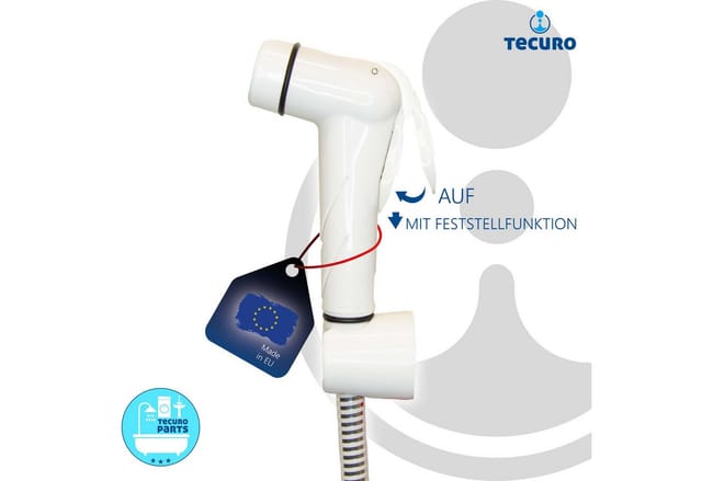 Tecuro - Bidet wc Handbrause Set shattaf, weiß, 1-strahlig, 1,20 m Schlauch und Wandhalter