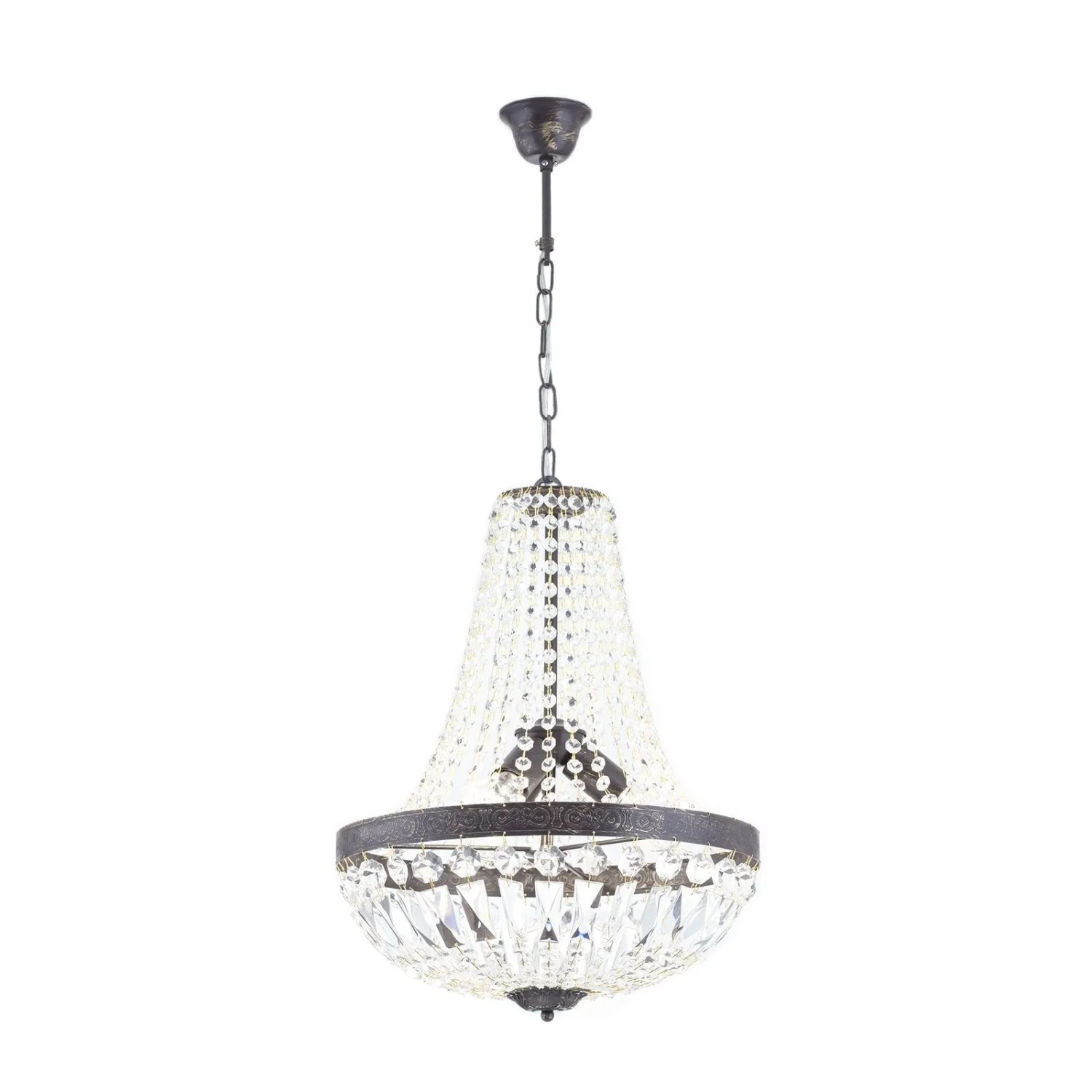 Orion Leuchten Kronleuchter ⌀ 40cm 3 x E27 Kristall Antik