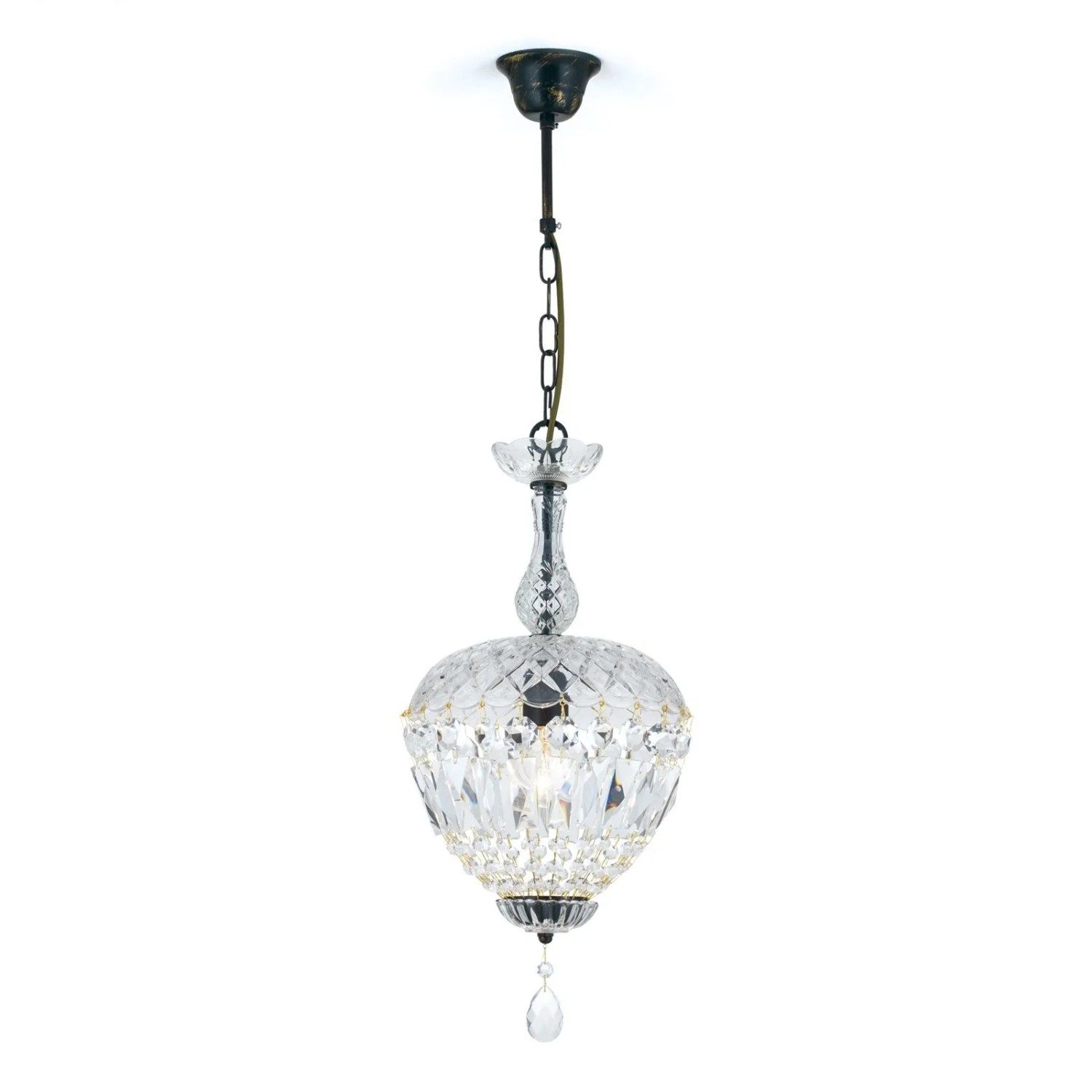 Orion Leuchten Pendelleuchte ⌀ 25cm 1 x E27 Kristall Antik