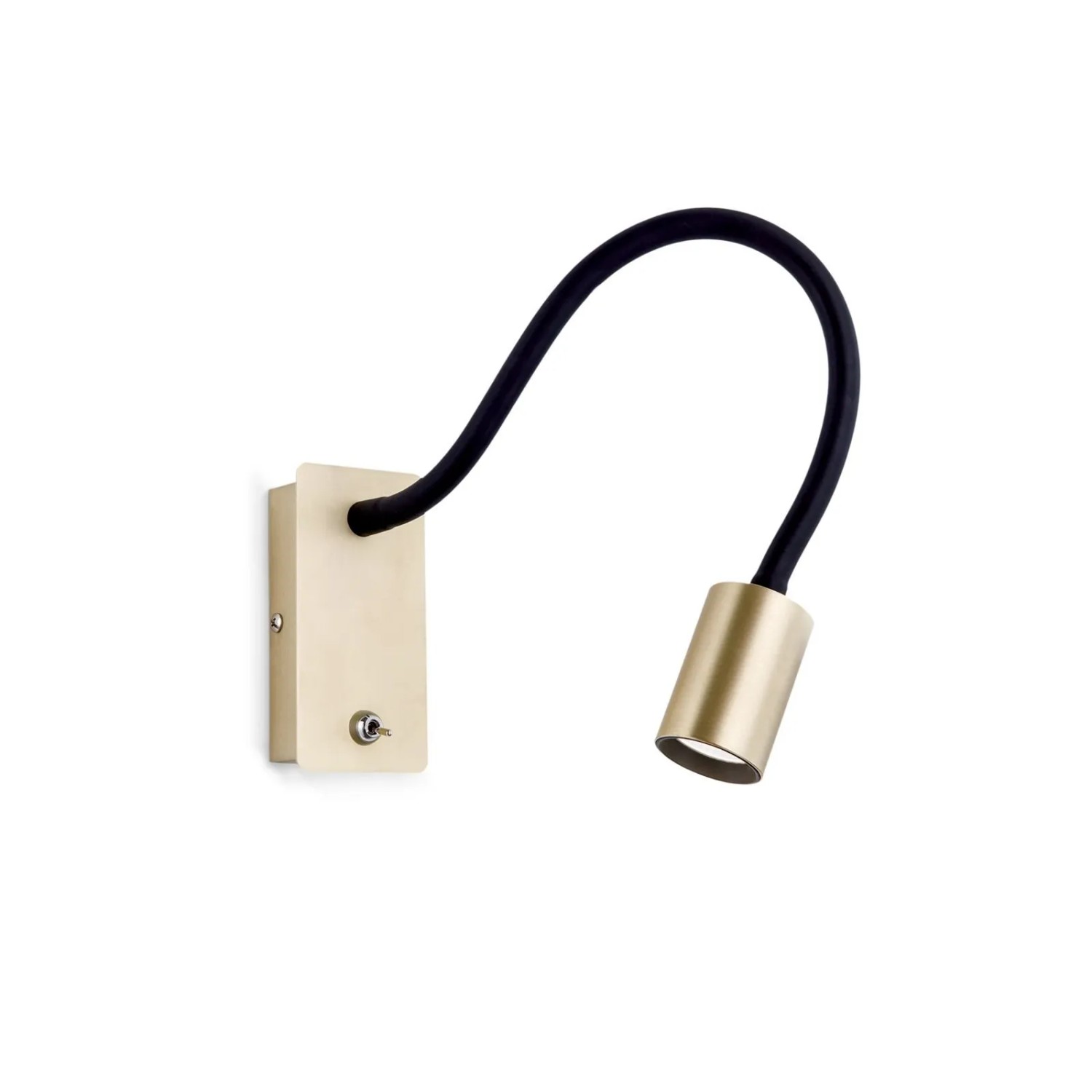 Orion Leuchten LED Wandleuchte Mit Schalter Biegsam Messing-Matt