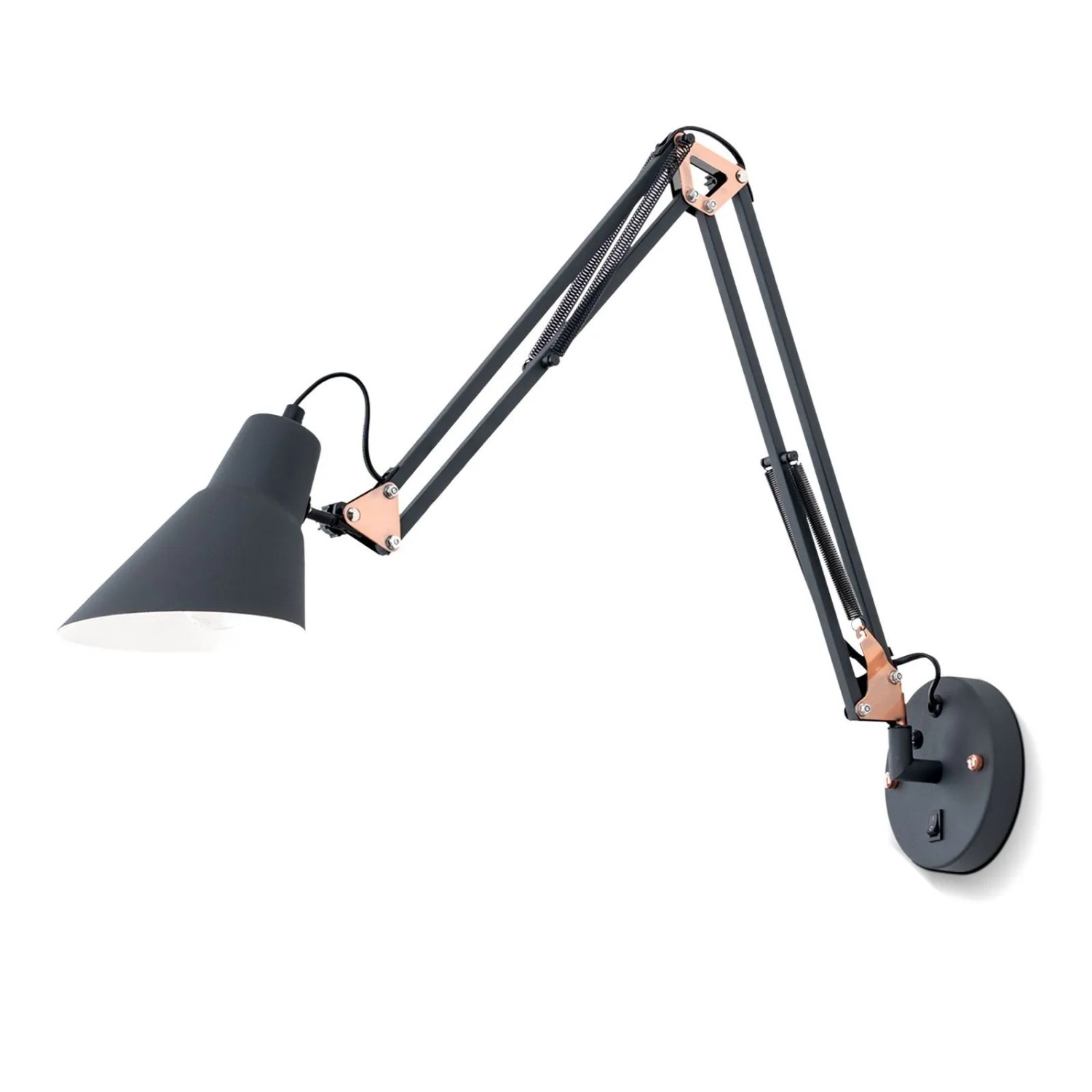 Orion Leuchten Wandleuchte E27 Mit Kippschalter 40W Dimmbar Schwarz