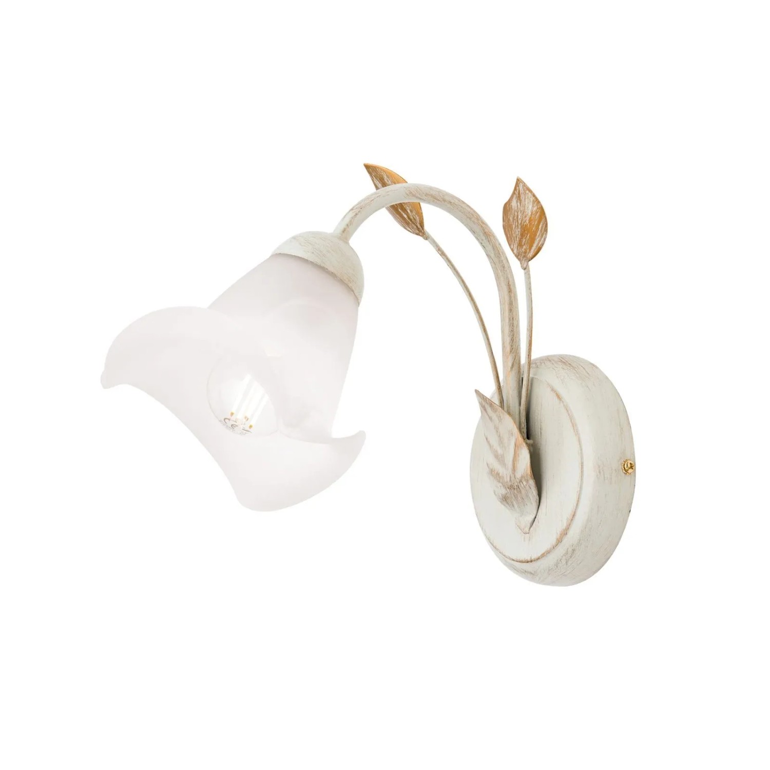 Orion Leuchten Wandleuchte Blumenform 40W E14 Elfenbein-Gold