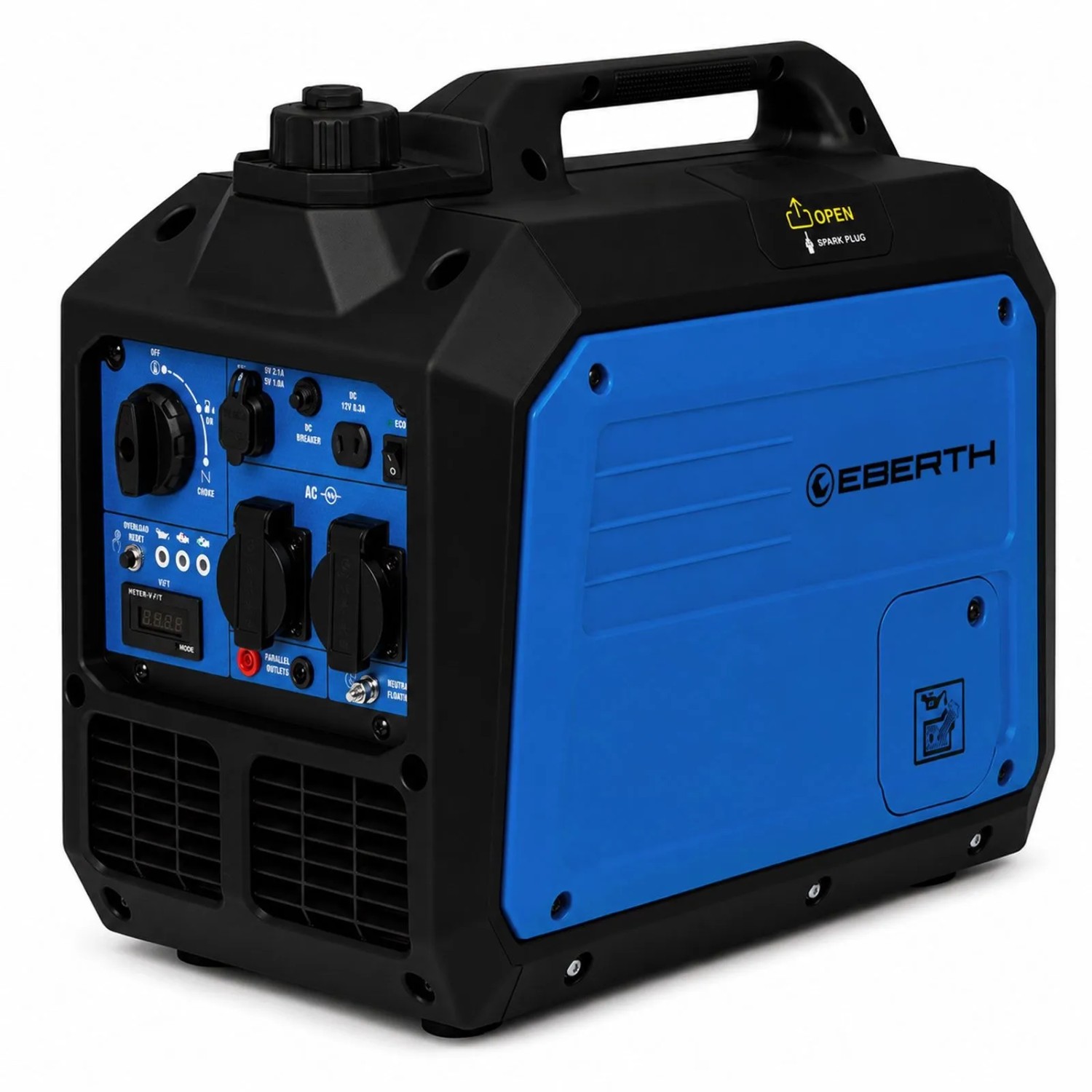 EBERTH 3500 Watt Inverter Stromerzeuger Leise Stromgenerator 2x 230V Schuko 12V und USB Anschluss