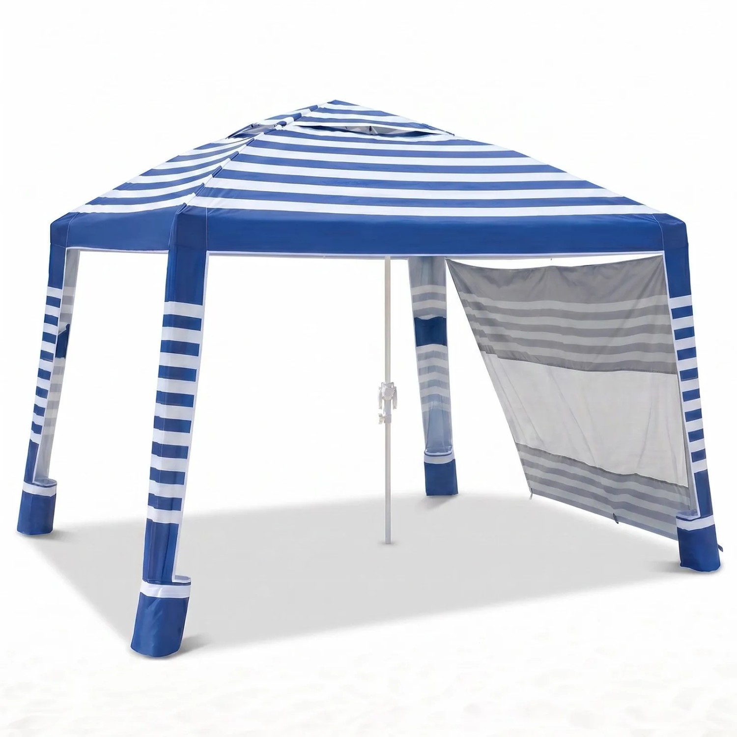 Sekey Strandmuschel 240x240 cm Höhenverstellbar mit Seitenvorhang UV Schutz 50+