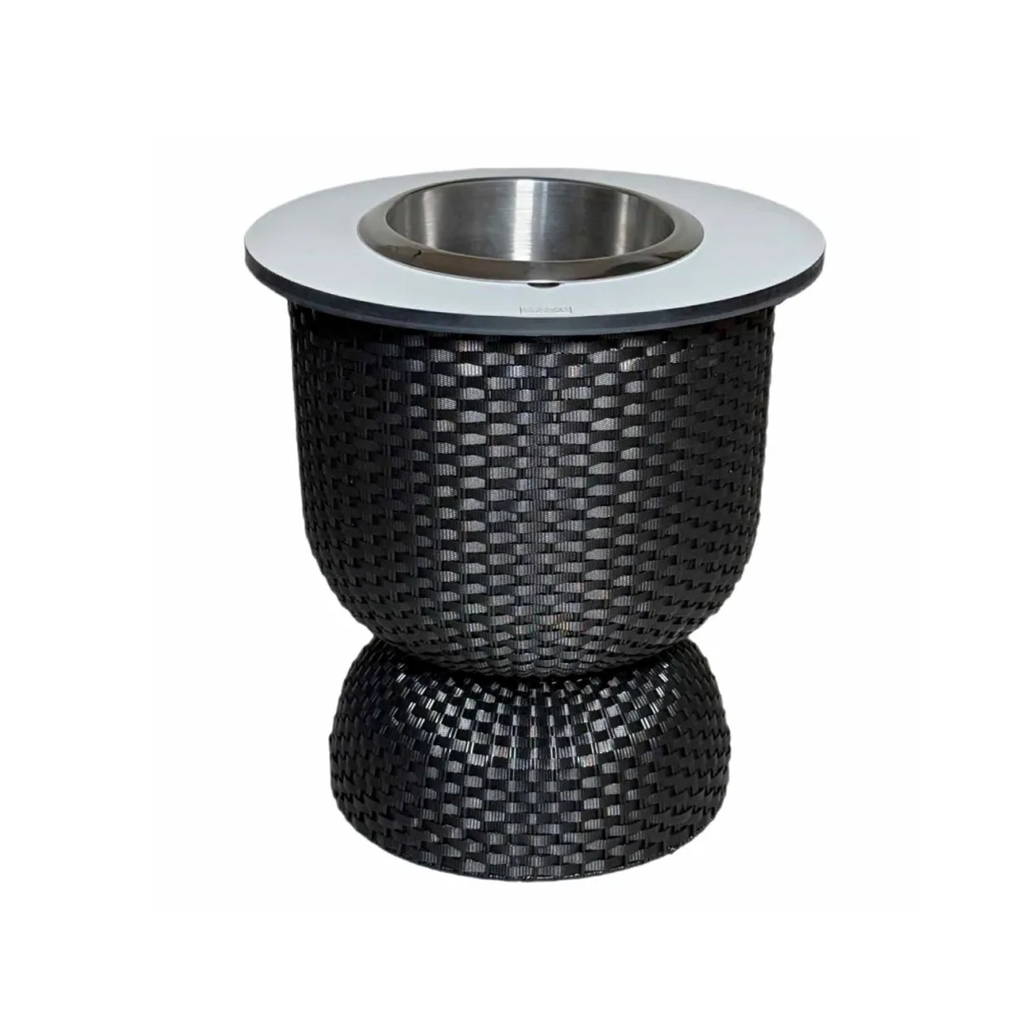 COOTAB Cooler Table Paris 3-in-1 Loungetisch mit Edelstahl-Kühler Schwarz-Champagner