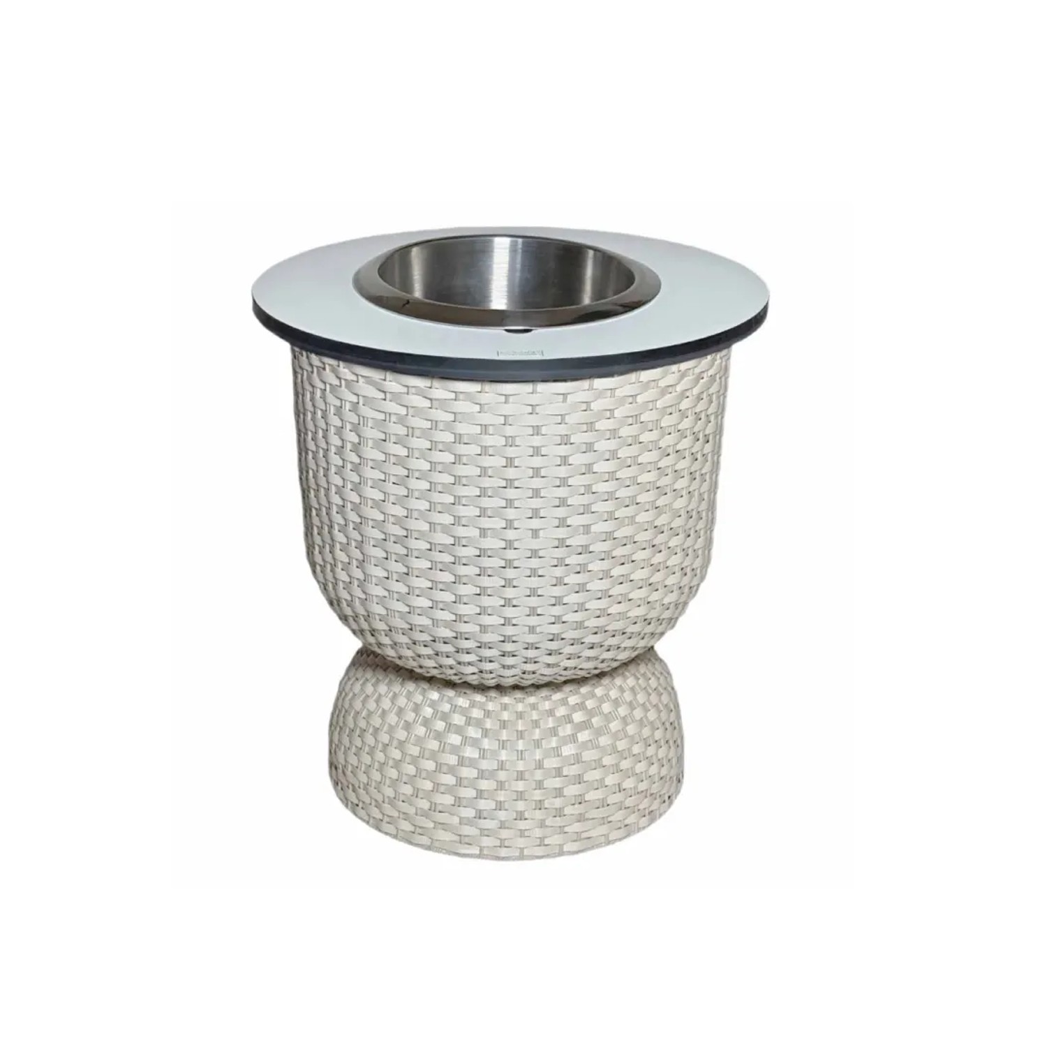 COOTAB Cooler Table Paris 3-in-1 Loungetisch mit Edelstahl-Kühler Champagner