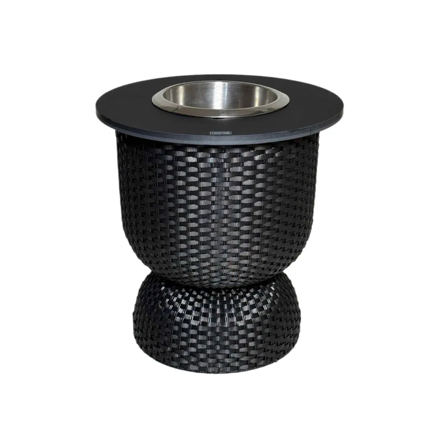 COOTAB Cooler Table Paris 3-in-1 Loungetisch mit Edelstahl-Kühler Schwarz