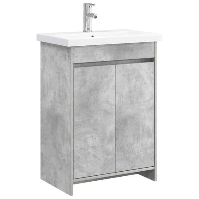 vidaXL Badezimmermöbel-Set Betongrau 61 x 40 x 84,5 cm Holzwerkstoff 3404277