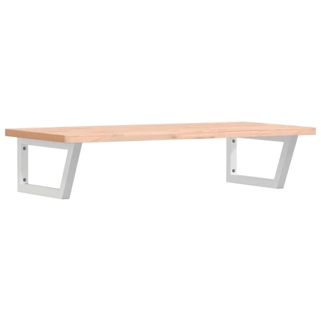 vidaXL Waschbeckenregal Wandmontage Stahl und Massivholz Buche 3302434