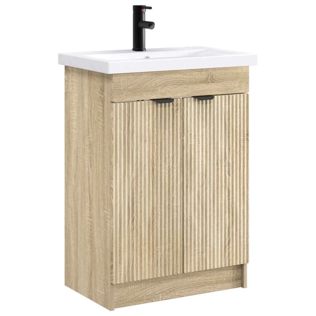 vidaXL Badezimmermöbel-Set Sonoma-Eiche 56 x 37,5 x 81 cm 3404146