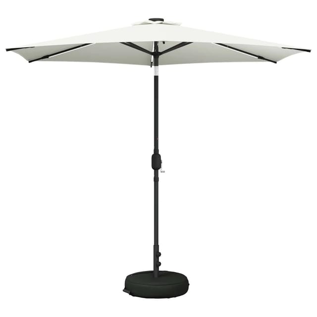 vidaXL Gartenparasol mit LED-Lichtern und Sockel 270 x 270 cm 42036258