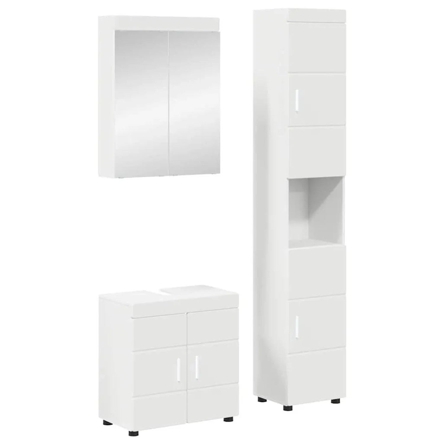 vidaXL Badezimmermöbel-Set TULUM 3 Stk. Weiß 60 x 34 x 63 cm 3398034