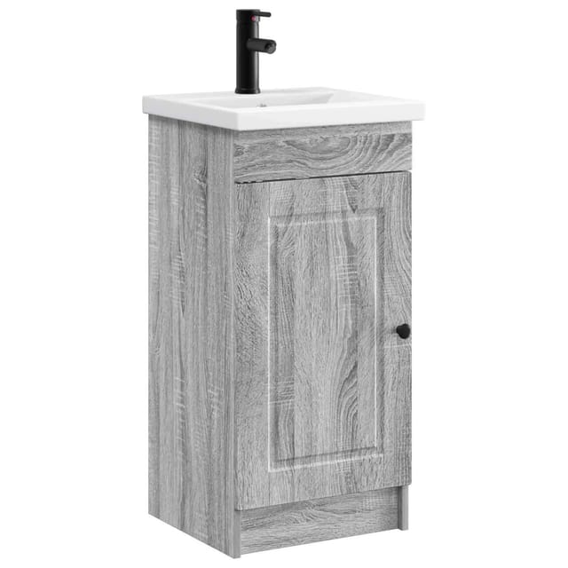 vidaXL Badezimmerschrank mit Waschbecken Sonoma-Grau 42 x 40 x 84,5 cm 890060