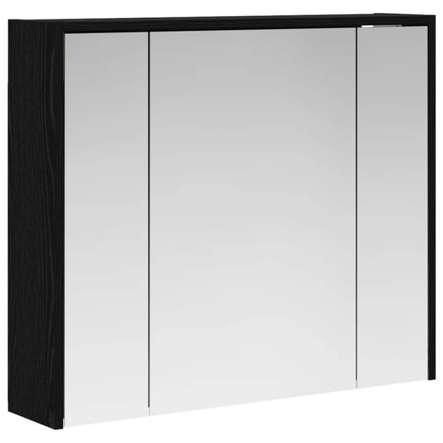 vidaXL Badezimmerspiegelschrank Schwarz Eichen-Optik 889168