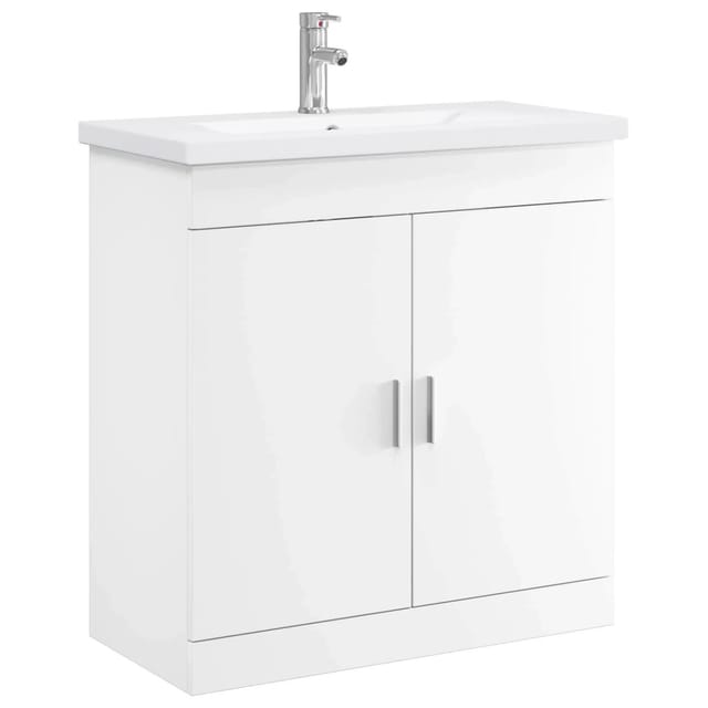 vidaXL Badezimmermöbel-Set Weiß 81 x 40 x 84,5 cm Holzwerkstoff 3404358