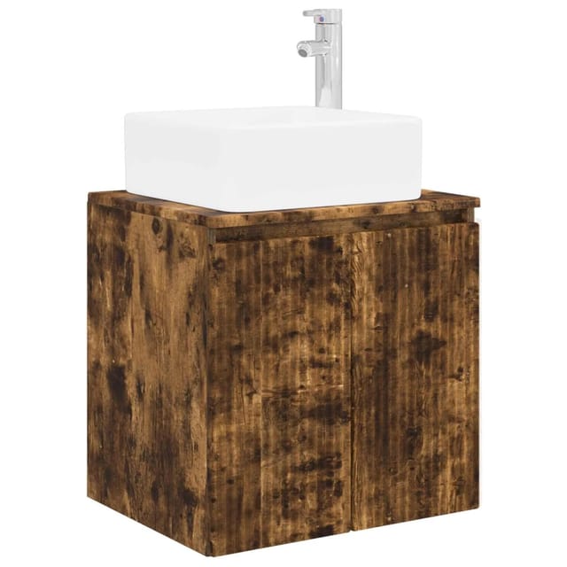 vidaXL Wandmontierte Waschtisch Geräucherte Eiche 49,5 x 41 x 63 cm 890407