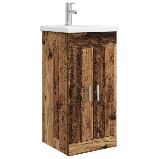 vidaXL Badezimmerschrank mit Waschbecken Altholz 42 x 40 x 84,5 cm 890678