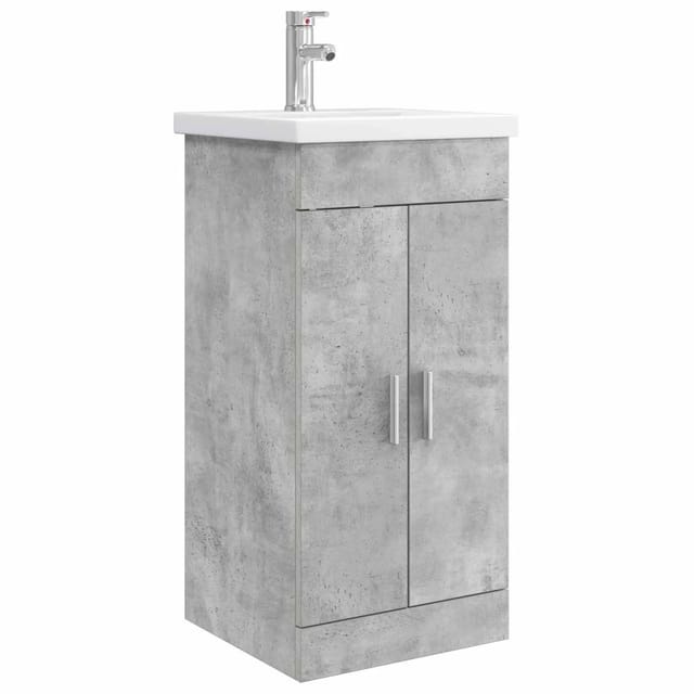 vidaXL Badezimmerschrank mit Waschbecken Betongrau 42 x 40 x 84,5 cm 890675
