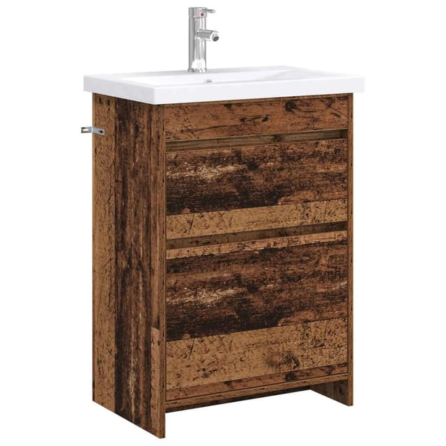 vidaXL Badezimmermöbel-Set Altholz 61 x 40 x 84,5 cm Holzwerkstoff 3404264
