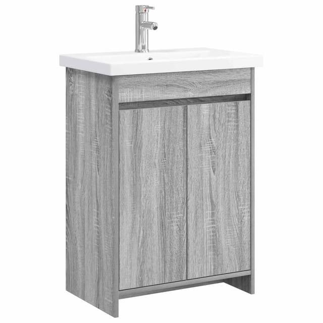 vidaXL Badezimmermöbel-Set Grau Sonoma 61 x 40 x 84,5 cm Holzwerkstoff 3404279