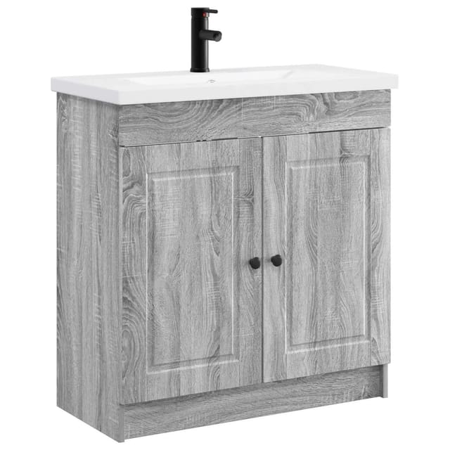 vidaXL Badezimmermöbel-Set Grau Sonoma 56 x 37,5 x 81 cm Holzwerkstoff 3404130