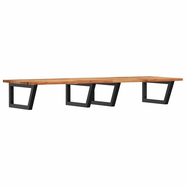 vidaXL Waschbeckenregal Wandmontage Stahl und Akazienholz 3302847