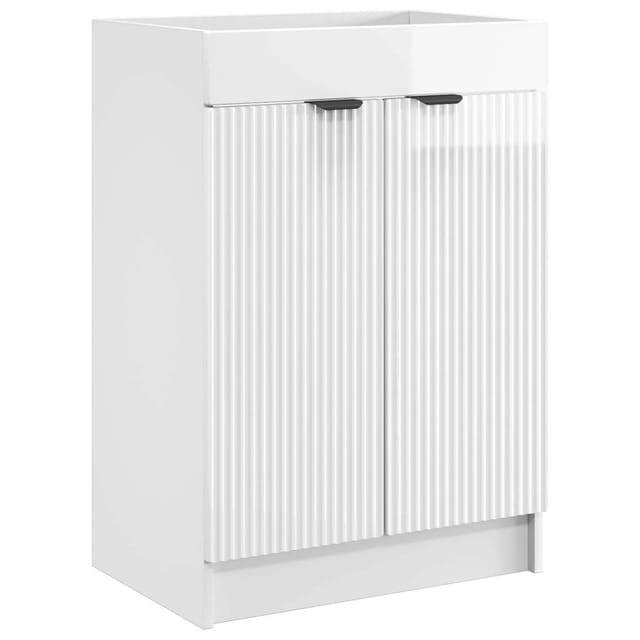 vidaXL Unter dem Waschbecken Badschrank Hochglanz Weiß 890098