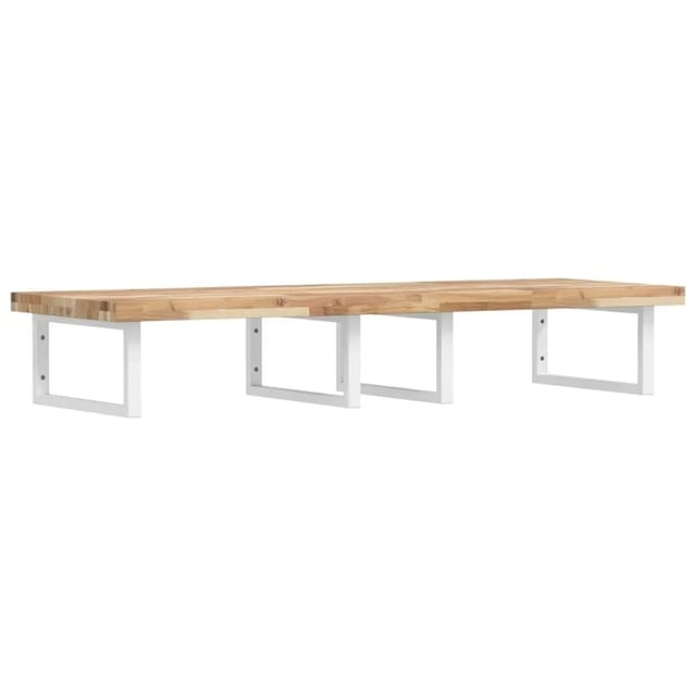 vidaXL Waschbeckenregal Wandmontage Stahl und Akazienholz 3302816