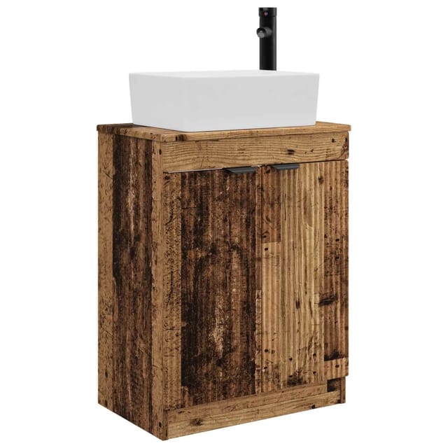 vidaXL Badezimmerschrank mit Waschbecken Altholz 54 x 35 x 83 cm 890166