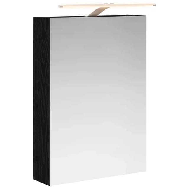 vidaXL Badezimmerspiegelschrank Schwarz Eichen-Optik 50 x 14,5 x 70 cm 889048