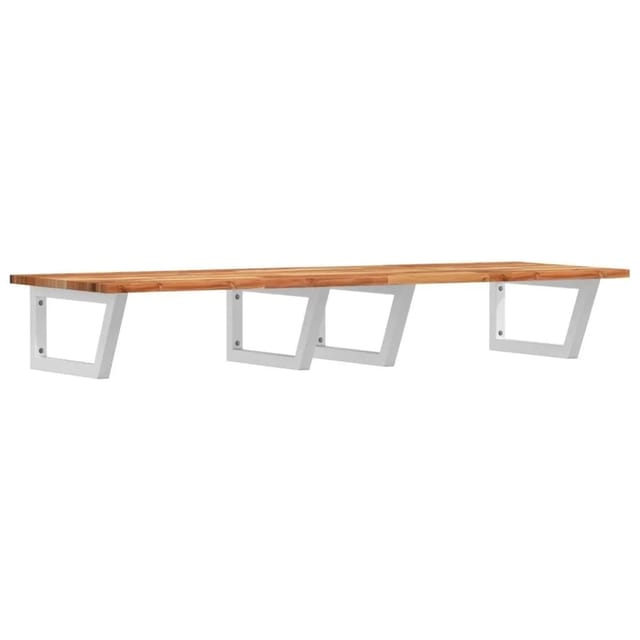 vidaXL Waschbeckenregal Wandmontage Stahl und Akazienholz 3302842