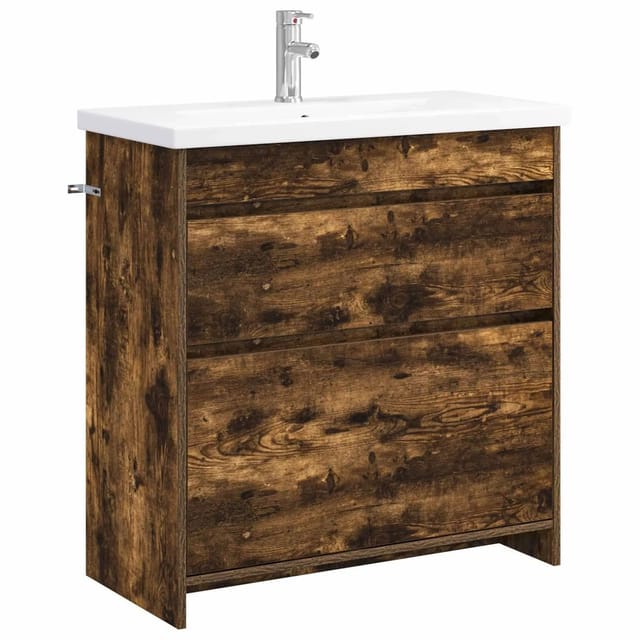 vidaXL Badezimmermöbel-Set Geräucherte Eiche 81 x 40 x 84,5 cm 3404270