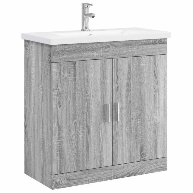 vidaXL Badezimmermöbel-Set Grau Sonoma 81 x 40 x 84,5 cm Holzwerkstoff 3404363