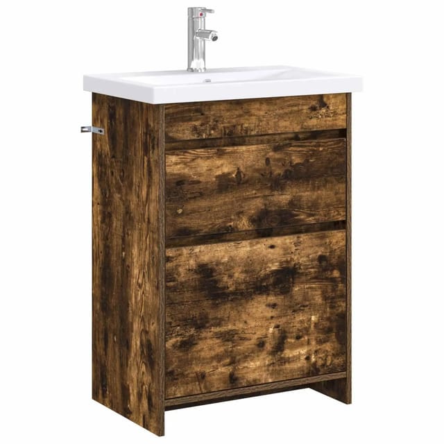 vidaXL Badezimmermöbel-Set Geräucherte Eiche 61 x 40 x 84,5 cm 3404262