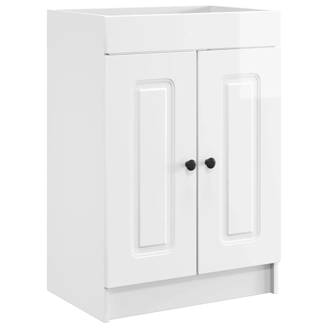 vidaXL Unter dem Waschbecken Badschrank Hochglanz Weiß 890018