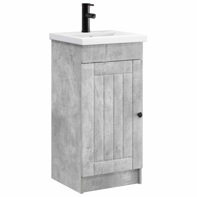 vidaXL Badezimmerschrank mit Waschbecken Betongrau 42 x 40 x 84,5 cm 890027