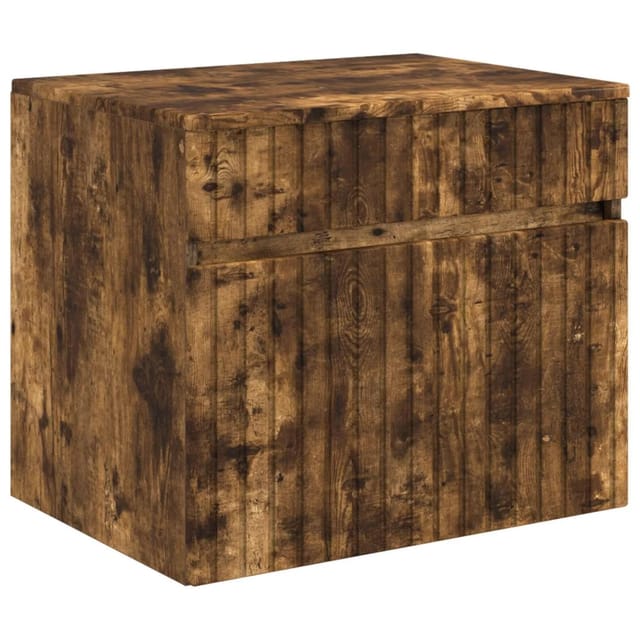 vidaXL Wandmontierter Badezimmerschrank Geräucherte Eiche 890637