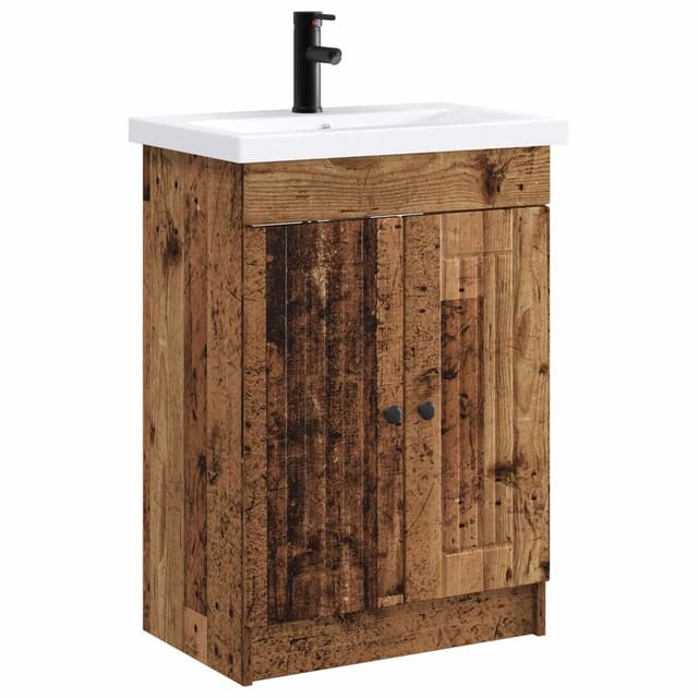 vidaXL Badezimmermöbel-Set Altholz 78,5 x 37,5 x 81 cm Holzwerkstoff 3404202