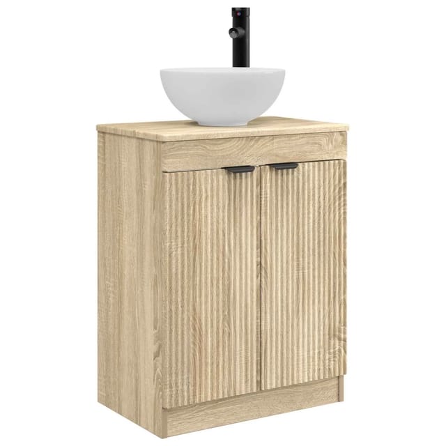 vidaXL Badezimmerschrank mit Waschbecken Sonoma-Eiche 54 x 35 x 83 cm 890140