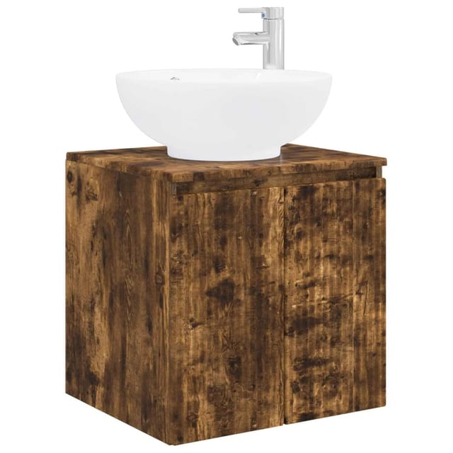 vidaXL Wandmontierte Waschtisch Geräucherte Eiche 49,5 x 44,5 x 65 cm 890447