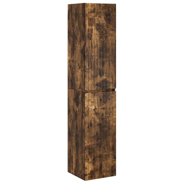 vidaXL Wandmontierter Badezimmerschrank Geräucherte Eiche 890517