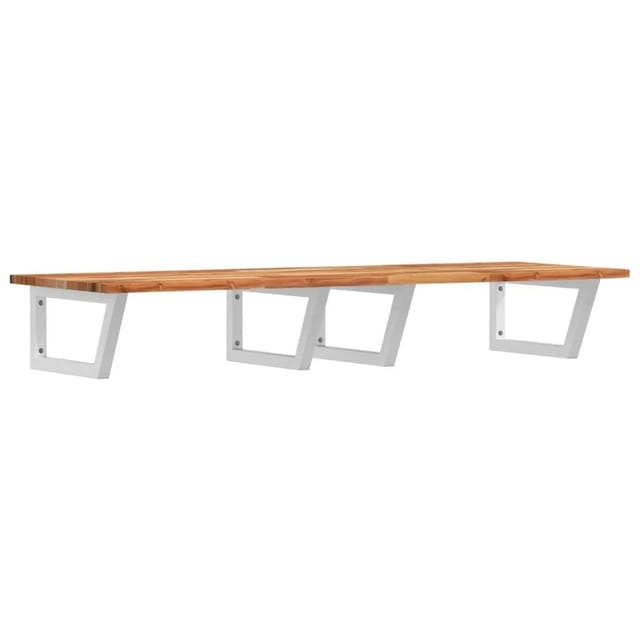 vidaXL Waschbeckenregal Wandmontage Stahl und Akazienholz 3302838