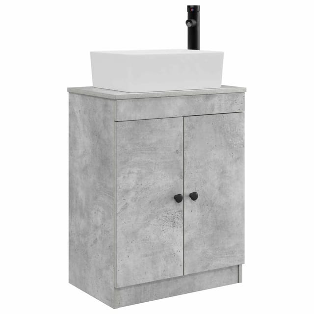 vidaXL Badezimmerschrank mit Waschbecken Betongrau 54 x 35 x 83 cm 890133