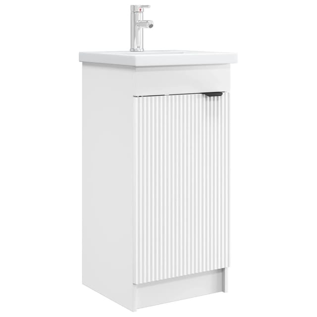 vidaXL Badezimmerschrank mit Waschbecken Weiß 42 x 40 x 84,5 cm 890084