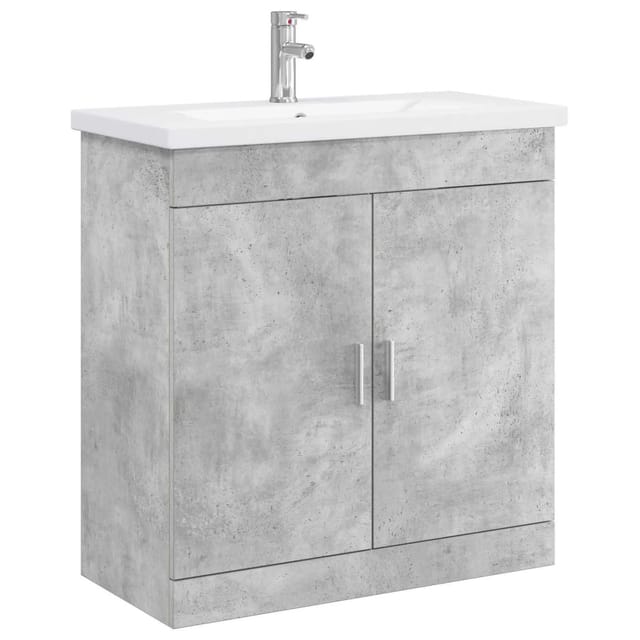 vidaXL Badezimmermöbel-Set Betongrau 81 x 40 x 84,5 cm Holzwerkstoff 3404361