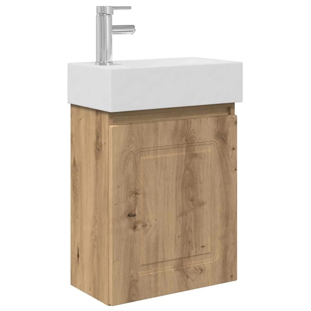 vidaXL Badezimmer Waschtischunterschrank mit Wasserhahn Artisan-Eiche 889470