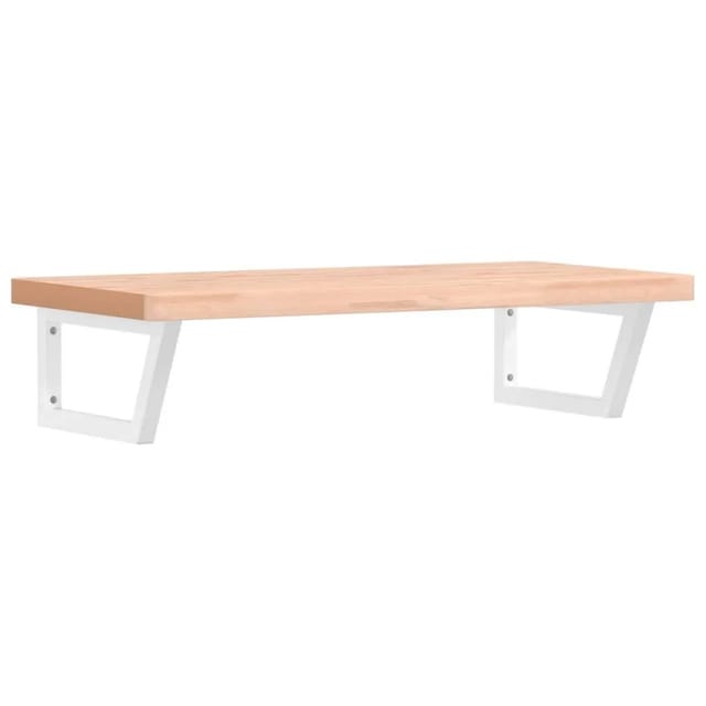 vidaXL Waschbeckenregal Wandmontage Stahl und Massivholz Buche 3302438