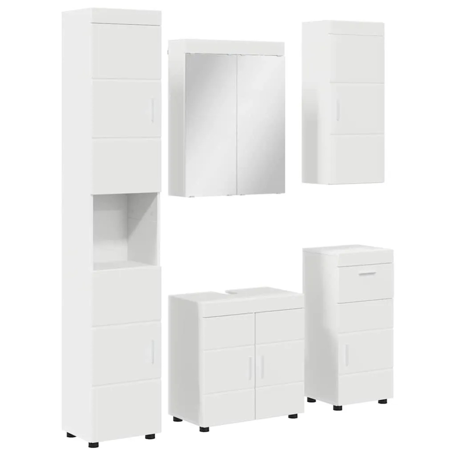 vidaXL Badezimmermöbel-Set TULUM 5 Stk. Weiß 60 x 34 x 63 cm 3398054