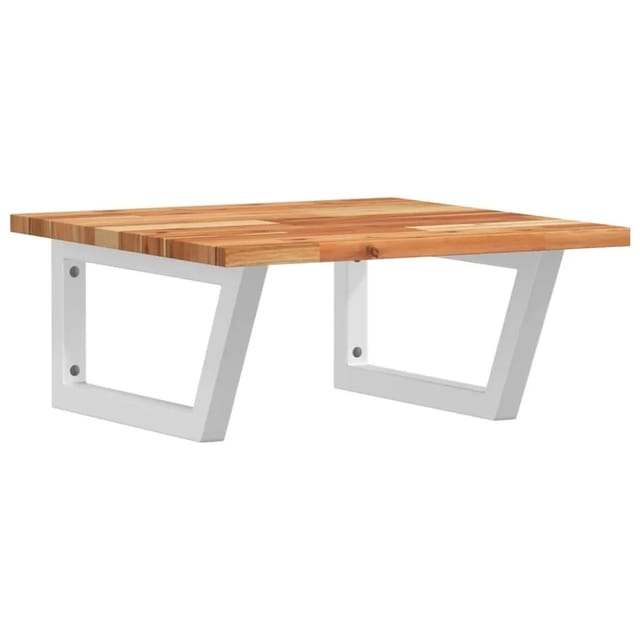 vidaXL Waschbeckenregal Wandmontage Stahl und Akazienholz 3302770